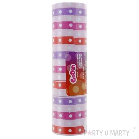 serpentyna papierowa groszki rozowo czerwona