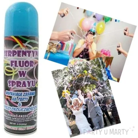 serpentyna w sprayu fluor niebieska 250 ml