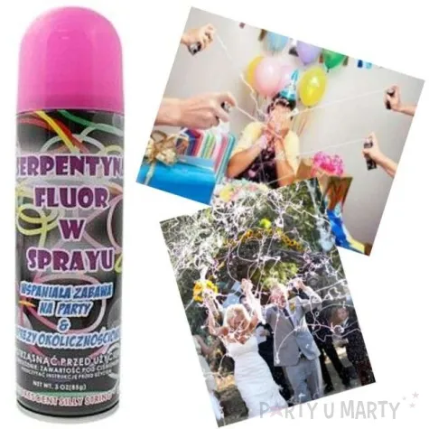 serpentyna w sprayu fluor rozowa 250 ml