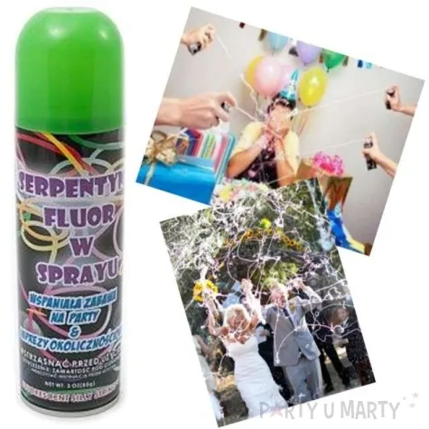 serpentyna w sprayu fluor zielona 250 ml