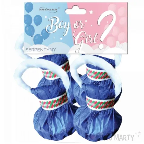 serpentyny rzucane boy or girl boy niebieski triplex 4 szt
