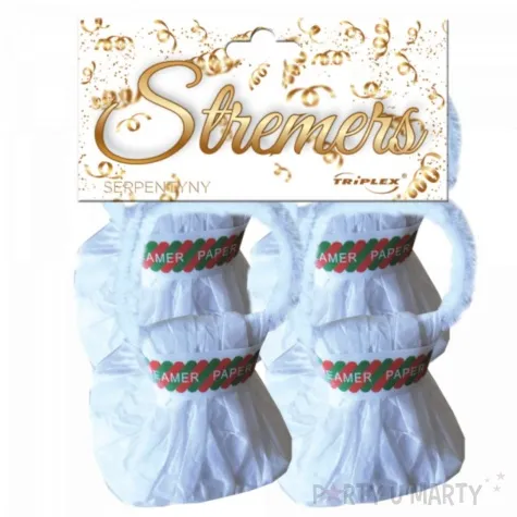 serpentyny rzucane classic bialy triplex 4 szt