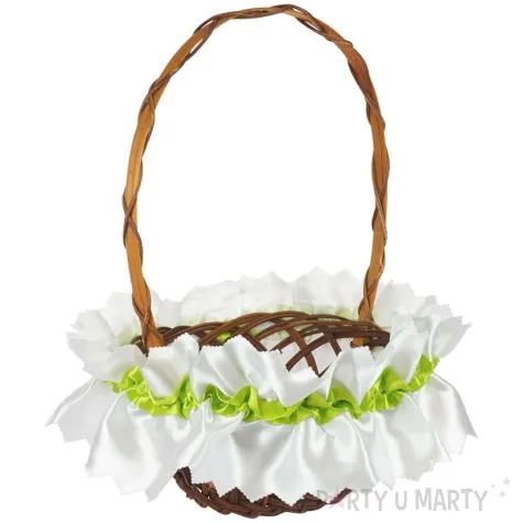 serwetka dekoracyjna do koszyczka bialo zielony arpex 25 cm