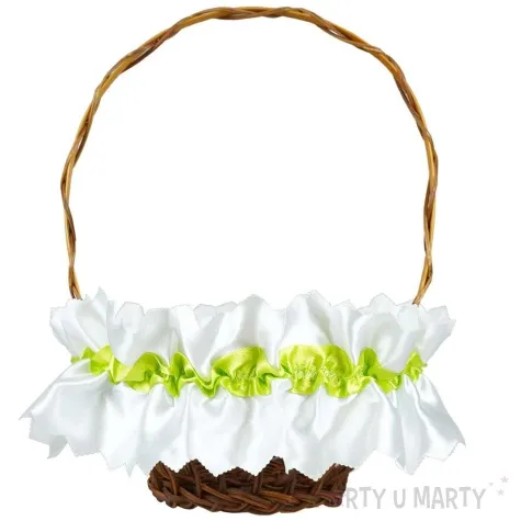 serwetka dekoracyjna do koszyczka bialo zielony arpex 25 cm