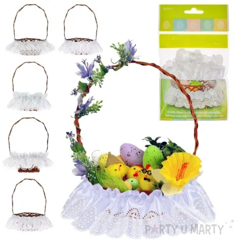 serwetka dekoracyjna do koszyczka ornament bialy arpex 25 cm