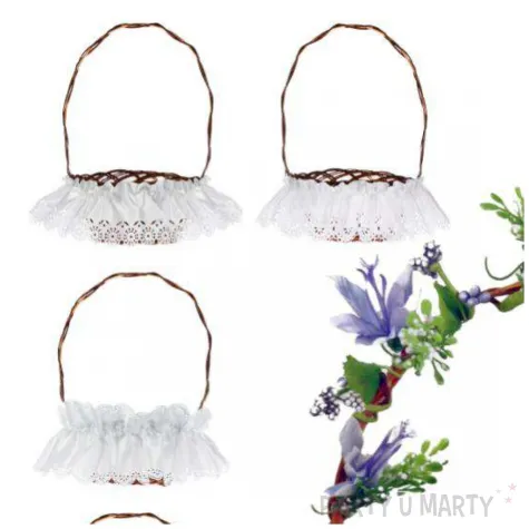 serwetka dekoracyjna do koszyczka ornament bialy arpex 25 cm