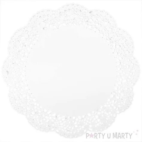 serwetka dekoracyjna okragla biala 30 cm 12 szt