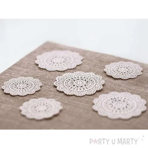serwetka dekoracyjna okragla biala 5 cm 10 szt