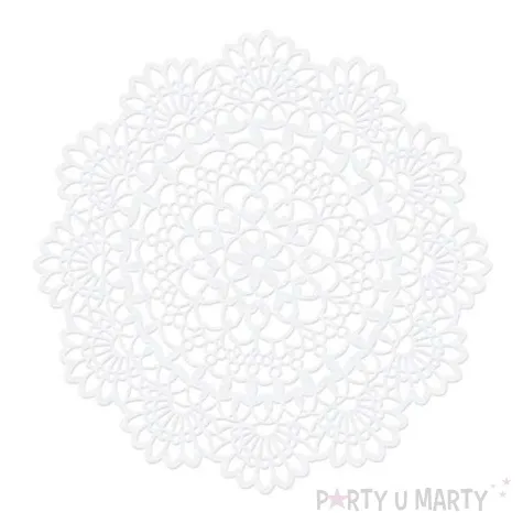 serwetka dekoracyjna okragla biala 5 cm 10 szt