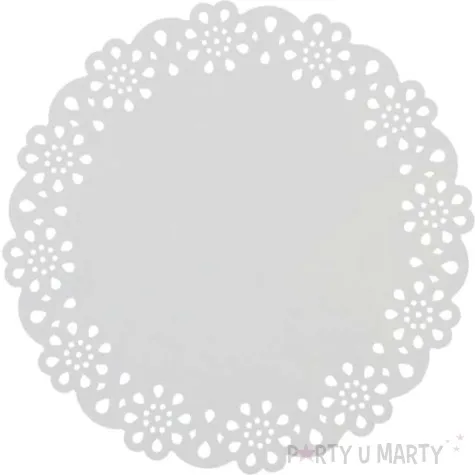 serwetka dekoracyjna okragla biala godan 27 cm 12 szt