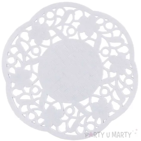 serwetka dekoracyjna okragla bialy godan 11 cm 100 szt