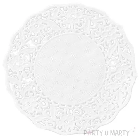 serwetka dekoracyjna okragla bialy godan 11 cm 50 szt