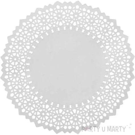 serwetka dekoracyjna okragla bialy godan 25 cm 100 szt