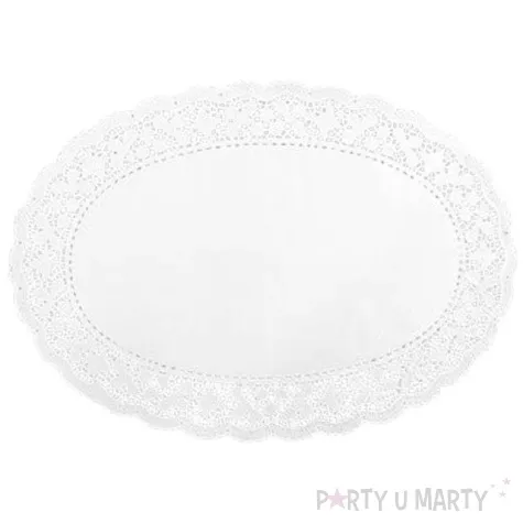 serwetka dekoracyjna owalna bialy godan 28 x 41 cm 100 szt