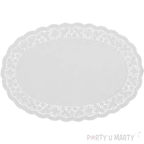serwetka dekoracyjna owalna bialy godan 28 x 41 cm 12 szt