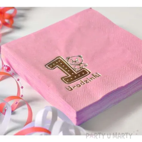 serwetki 1 urodzinki rozowe gajo 20 szt