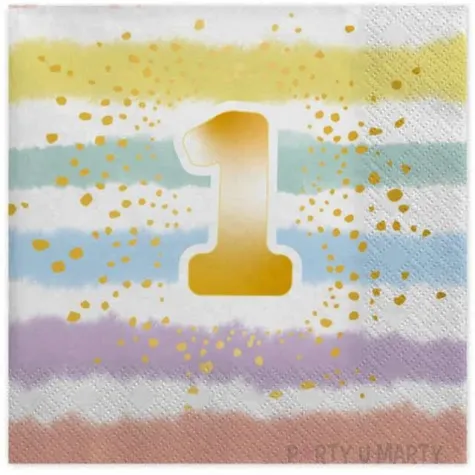 serwetki 1 urodziny tecza amscan 33 cm 16 szt