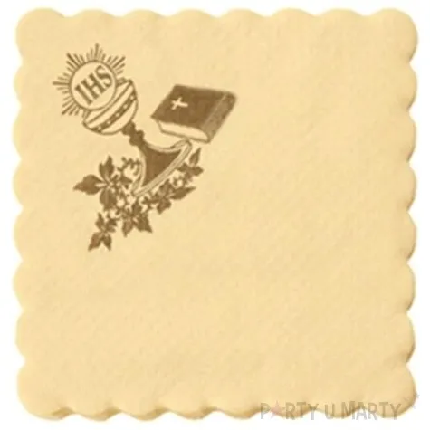 serwetki 15 cm komunia kremowe hostia 100 szt