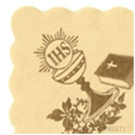 serwetki 15 cm komunia kremowe hostia 100 szt