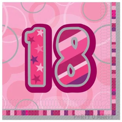 serwetki 18 glitz pink 33 cm unique 16 szt