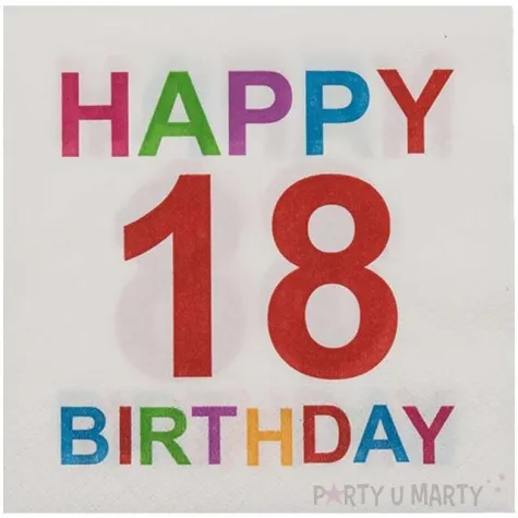 serwetki 18 happy birthday ootb 33 cm 20 szt