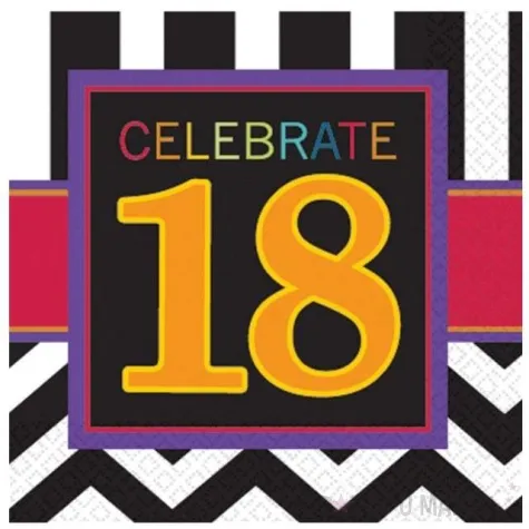 serwetki 18 urodziny chevron birthday 33 cm 16 szt