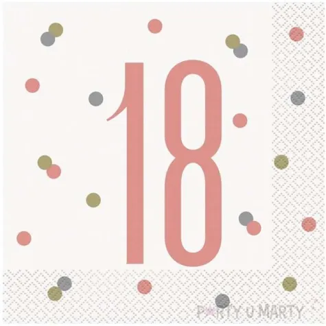 serwetki 18 urodziny glitz unique 33 cm 16 szt