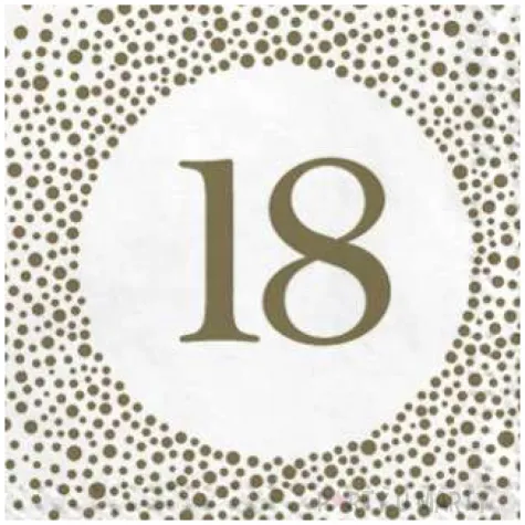 serwetki 18 urodziny perla maki 33 cm 20 szt