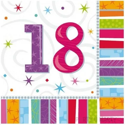 serwetki 18 urodziny radiant birthday amscan 33 cm 16 szt