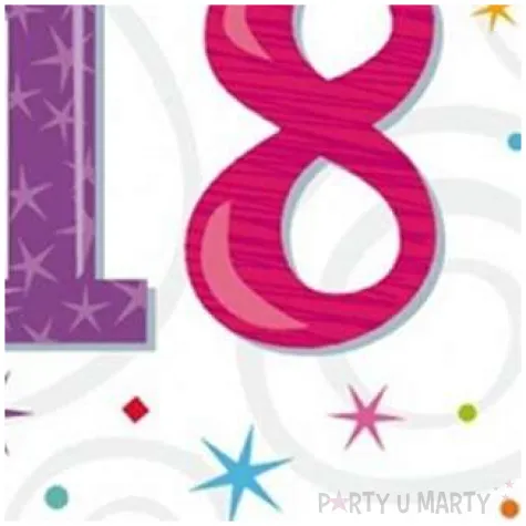 serwetki 18 urodziny radiant birthday amscan 33 cm 16 szt