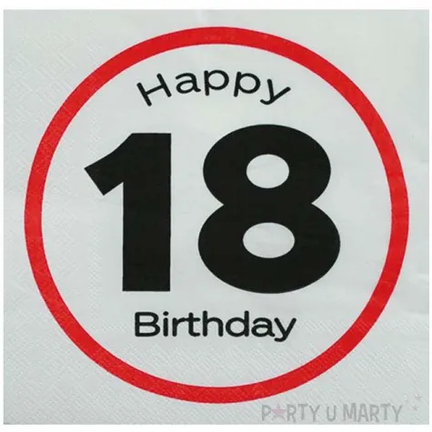 serwetki 18 urodziny znak ootb 33 cm 20 szt