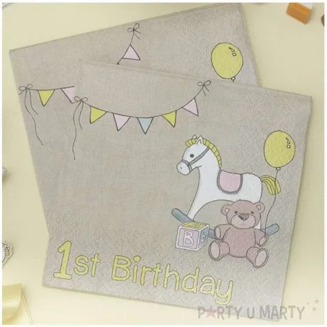 serwetki 1st birthday kon na biegunach ginger ray 25 cm 20 szt