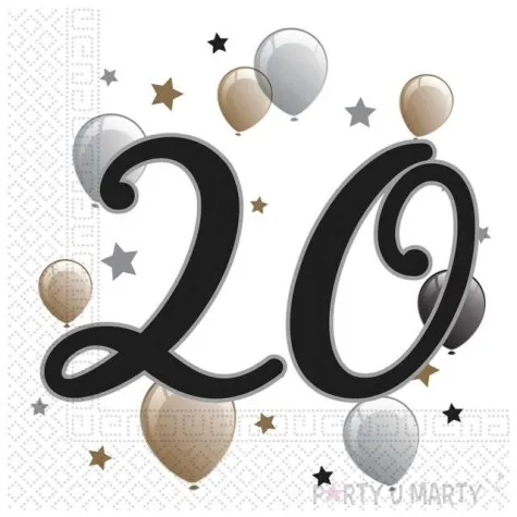 serwetki 20 urodziny balony procos 33 cm 20 szt