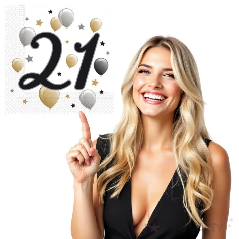 serwetki 21 urodziny balony godan 33 cm 20 szt