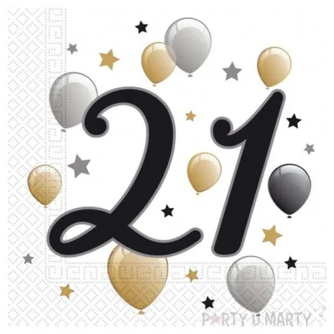serwetki 21 urodziny balony godan 33 cm 20 szt
