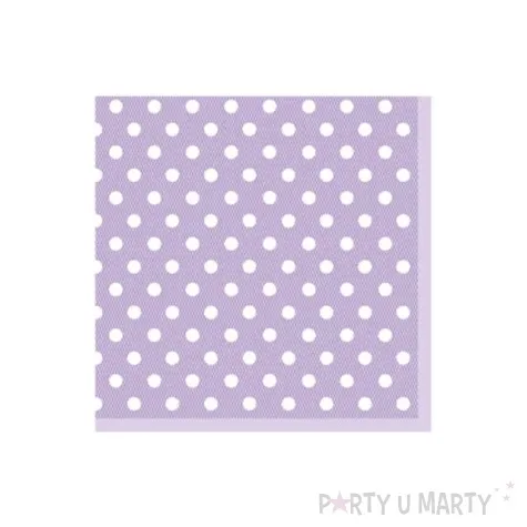 serwetki 25 cm kropki liliowe 20 szt