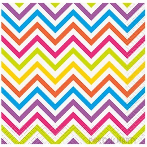 serwetki 25 cm teczowe zygzaki unique 16 szt