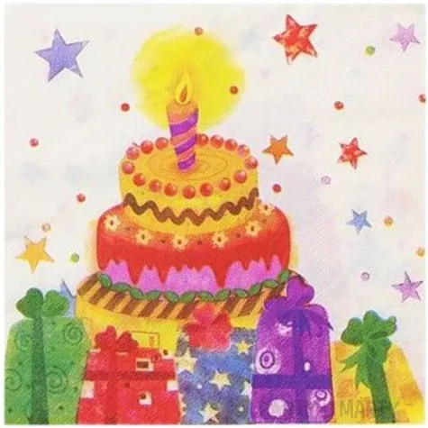 serwetki 25 cm tort i prezenty 20 szt