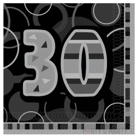 serwetki 30 glitz black 33 cm unique 16 szt