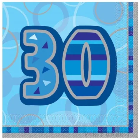 serwetki 30 glitz blue 33 cm unique 16 szt