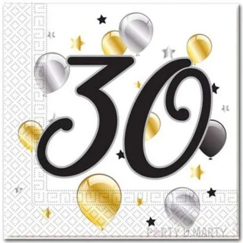 serwetki 30 urodziny balloons procos 33 cm 20 szt