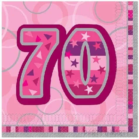 serwetki 33 cm 70 rozowe 16 szt