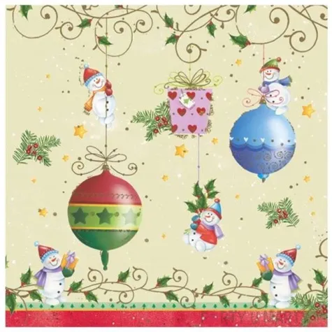 serwetki 33 cm boze narodzenie bombki 20 szt