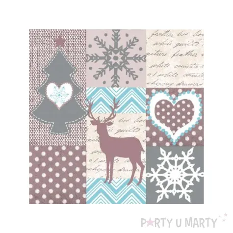 serwetki 33 cm boze narodzenie kawowe 20 szt