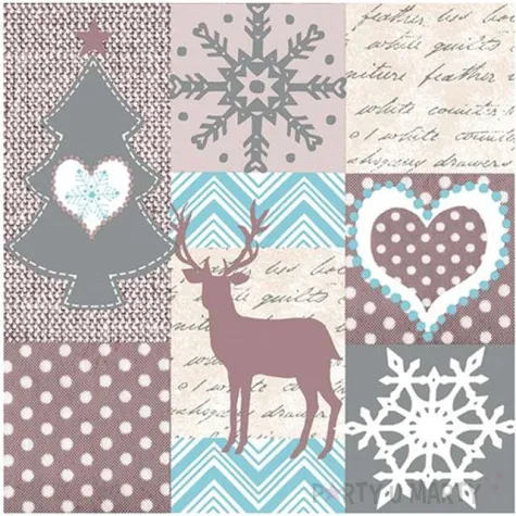 serwetki 33 cm boze narodzenie kawowe 20 szt