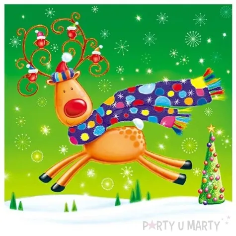 serwetki 33 cm boze narodzenie renifer 20 szt