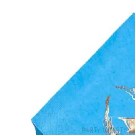 serwetki 33 cm chrzest blekitne zloty nadruk 20 szt