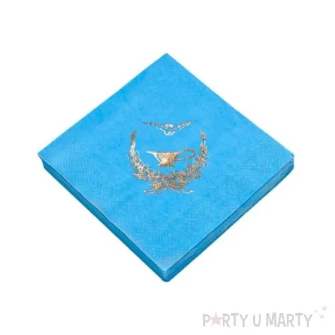 serwetki 33 cm chrzest blekitne zloty nadruk 20 szt