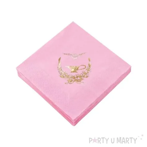serwetki 33 cm chrzest rozowe zloty nadruk 20 szt