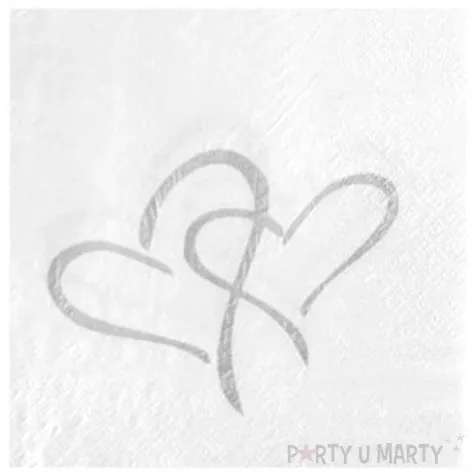 serwetki 33 cm dwa serca 50 szt